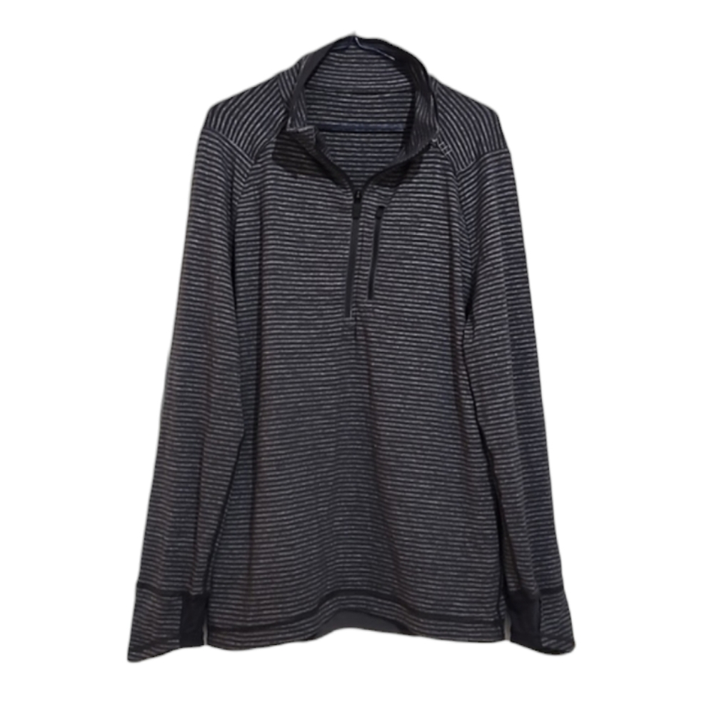 Lululemon 1/4 Zip Running Stripe Long Sleeve
